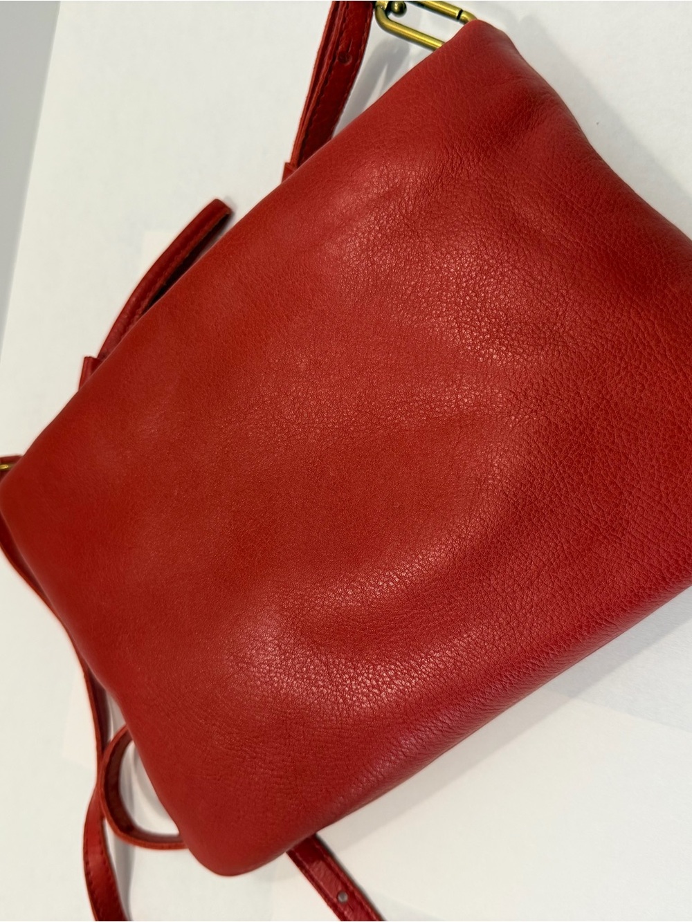 Madewell Red Leather Quilted Crossbody Bag - Picture 2 of 11